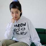 DOODLE MEOW HOODIE (LIGHT GRAY)