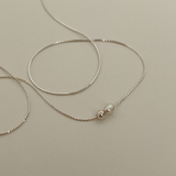Brush pearl necklace (silver)