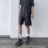 Draped Plissé Wide Shorts