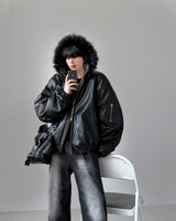 Keysia Fur Leather Jumper