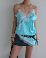 unbalanced lace bustier blouse