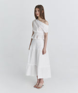 Lace tiered long skirt (Ivory)