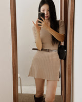 Hess V-neck Mini Dress & Belt Set
