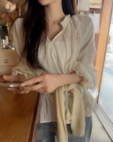 Chani punched lace blouse