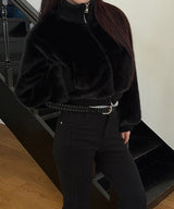 Soft crop fur zip up(3color)