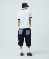 フラッグアップリケリンガーTシャツ