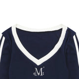 BINDING TRACK LINE V-NECK T (3color)