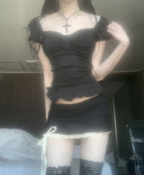 Rudica Puff Frill Top (black)