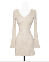 milktea bell flare knit ops