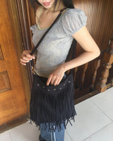 Nair suede tasele fringe cross bag