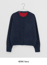 Yuhri Dot Round Knit Cardigan