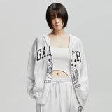 ARCH LOGO WASHED HOODIE ZIP-UP_WH