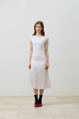 LILY OFF-SHOULDER SHIRRING TOP / WHITE