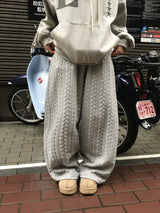 Mono Cable Quilted Wide Pants (4c)