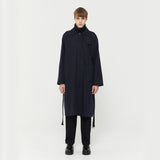 Studio Single Trench Coat Navy