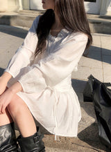 #Diana Ruffle Off Shoulder Shirring Mini Dress