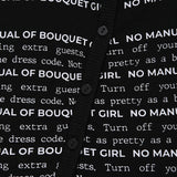 BOUQUET GIRL WORDING SHORT SLEEVE CARDIGAN [BLACK]