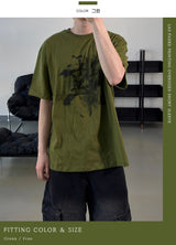 Las Faded Printing Oversized Short Sleeve