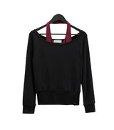 Blend Waffle Layered Halter Sweatshirt