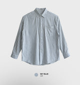 Look & Pee Dry Touch Pin Stripe Oversized Shirt