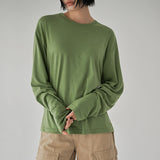 [Henry Neck, Round Neck] [Nieve] Loose Fit Cutline Long-Sleeve T-Shirt - 8 Colors