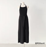 カバーリーホルターベルトビスチェスパンデックスドレス