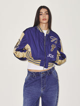 OVIS COLOR BLOCK BOMBER JACKET (NAVY)