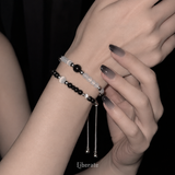(UNISEX) [S.Steel] Mono Drop Beads Bracelet