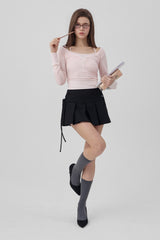 Amelie Lace layered top, Pink