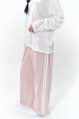 Velvet Lace Track Pants Pink
