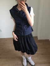 Layered Dot Hoodie Vest (2color)