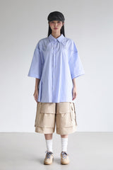 STRIPE STUD SHORT-SLEEVE SHIRT