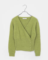 Nuon Wrap Button Wool V-neck Knit