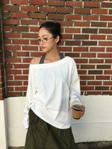 Slam off-shoulder long sleeve (4color)