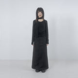 Folded check maxi skirt 001