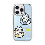 フローティングキャットグラスバンパーケース (glossy / silver frame)