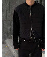 [F/W] Velvet crop padding cardigan(2color)