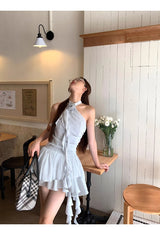 Sky Halterneck フリルドレスパンツ ツーピースセット
