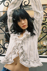 FRILL STRIPE SHIRT 