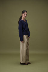Wide two tuck pants (Beige)