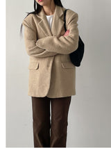 [Wool 50%/Quilted lining] ツイルウールシングルオーバーフィットジャケット