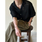 [UNISEX] Fabric see through open kara shirts (2color)
