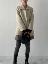 [wool95%] サンダーカラーウールハーフコート