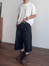 Plain Washed Bermuda Denim (2color) (No.961)