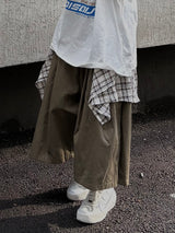 check layered cotton shorts