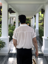 Look Hour Light Texture Muscle Roll Up Short Sleeve Shirt