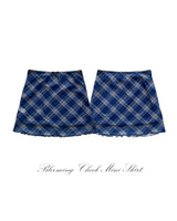 Blooming Chek Banding Mini Skirt