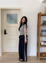 #ST Frill Layered Banding Track Pants (2color)