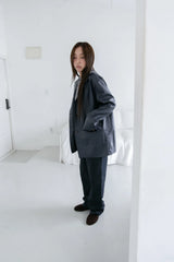regular leather jacket(2colors)