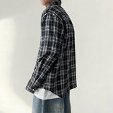 Lard boxy fit checkered unbalanced shirt